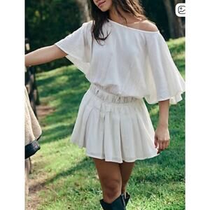 Free People EUC Sutton Mini Dress Sz S White Western Boho